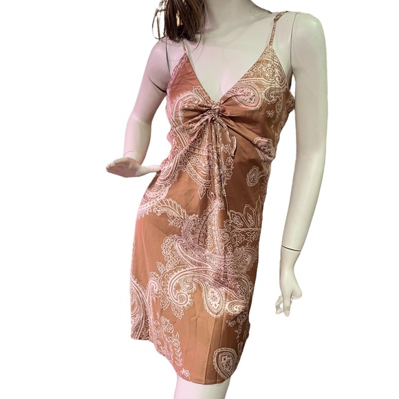 TIMING SLIP DRESS MIDI  SIZE XL COPPER/TAN - Picture 9 of 13